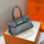 HERMES 25S SHOULDER BIRKIN 29 IN HAZE GRAY CALFSKIN SILVER HARDWARE - Image 10