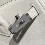 HERMES 25S SHOULDER BIRKIN 29 IN MILKY WHITE CALFSKIN SILVER HARDWARE - Image 6