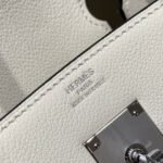 HERMES 25S SHOULDER BIRKIN 29 IN MILKY WHITE CALFSKIN SILVER HARDWARE - Image 14