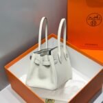 HERMES 25S SHOULDER BIRKIN 29 IN MILKY WHITE CALFSKIN SILVER HARDWARE - Image 12