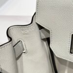HERMES 25S SHOULDER BIRKIN 29 IN MILKY WHITE CALFSKIN SILVER HARDWARE - Image 7