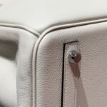 HERMES 25S SHOULDER BIRKIN 29 IN MILKY WHITE CALFSKIN SILVER HARDWARE - Image 8