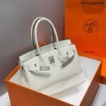 HERMES 25S SHOULDER BIRKIN 29 IN MILKY WHITE CALFSKIN SILVER HARDWARE - Image 2