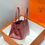 HERMES 25S SHOULDER BIRKIN 29 IN BURNT RED CALFSKIN SILVER HARDWARE - Image 12
