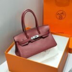 HERMES 25S SHOULDER BIRKIN 29 IN BURNT RED CALFSKIN SILVER HARDWARE - Image 10