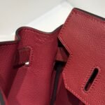 HERMES 25S SHOULDER BIRKIN 29 IN BURNT RED CALFSKIN SILVER HARDWARE - Image 7