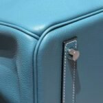 HERMES 25S SHOULDER BIRKIN 29 IN DENIM BLUE CALFSKIN SILVER HARDWARE - Image 8