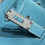 HERMES 25S SHOULDER BIRKIN 29 IN DENIM BLUE CALFSKIN SILVER HARDWARE - Image 14