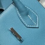 HERMES 25S SHOULDER BIRKIN 29 IN DENIM BLUE CALFSKIN SILVER HARDWARE - Image 16