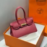 HERMES 25S SHOULDER BIRKIN 29 IN BURNT RED CALFSKIN GOLD HARDWARE - Image 10