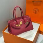 HERMES 25S SHOULDER BIRKIN 29 IN BURNT RED CALFSKIN GOLD HARDWARE - Image 2