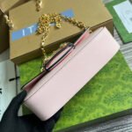 DIAMOND HORSEBIT SHOULDER BAG 24 IN LIGHT PINK CALFSKIN GOLD HARDWARE - Image 12