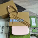 DIAMOND HORSEBIT SHOULDER BAG 24 IN LIGHT PINK CALFSKIN GOLD HARDWARE - Image 13