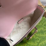 DIAMOND HORSEBIT SHOULDER BAG 24 IN LIGHT PINK CALFSKIN GOLD HARDWARE - Image 8
