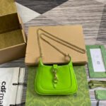 JACKIE NOTTE MINI BAG 19 IN LIME GREEN CRACKED LACQUER CALFSKIN GOLD HARDWARE - Image 10
