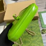 JACKIE NOTTE MINI BAG 19 IN LIME GREEN CRACKED LACQUER CALFSKIN GOLD HARDWARE - Image 8