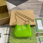 JACKIE NOTTE MINI BAG 19 IN LIME GREEN CRACKED LACQUER CALFSKIN GOLD HARDWARE - Image 9