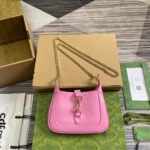 JACKIE NOTTE MINI BAG 19 IN PINK CRACKED LACQUER CALFSKIN GOLD HARDWARE - Image 10