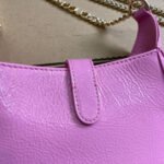 JACKIE NOTTE MINI BAG 19 IN PINK CRACKED LACQUER CALFSKIN GOLD HARDWARE - Image 16