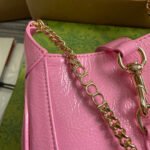 JACKIE NOTTE MINI BAG 19 IN PINK CRACKED LACQUER CALFSKIN GOLD HARDWARE - Image 18