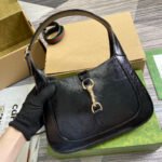 JACKIE SMALL SHOULDER BAG 27 IN BLACK CRACKED LACQUER CALFSKIN GOLD HARDWARE - Image 6