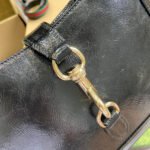 JACKIE SMALL SHOULDER BAG 27 IN BLACK CRACKED LACQUER CALFSKIN GOLD HARDWARE - Image 17