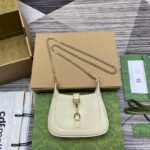 JACKIE NOTTE MINI BAG 19 IN WHITE CRACKED LACQUER CALFSKIN GOLD HARDWARE - Image 10