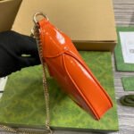 JACKIE NOTTE MINI BAG 19 IN ORANGE CRACKED LACQUER CALFSKIN GOLD HARDWARE - Image 11