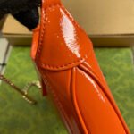 JACKIE NOTTE MINI BAG 19 IN ORANGE CRACKED LACQUER CALFSKIN GOLD HARDWARE - Image 13