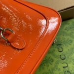 JACKIE NOTTE MINI BAG 19 IN ORANGE CRACKED LACQUER CALFSKIN GOLD HARDWARE - Image 6