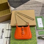 JACKIE NOTTE MINI BAG 19 IN ORANGE CRACKED LACQUER CALFSKIN GOLD HARDWARE - Image 10