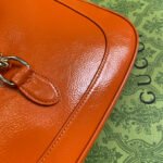 JACKIE SMALL SHOULDER BAG 27 IN ORANGE CRACKED LACQUER CALFSKIN GOLD HARDWARE - Image 11