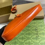 JACKIE SMALL SHOULDER BAG 27 IN ORANGE CRACKED LACQUER CALFSKIN GOLD HARDWARE - Image 6