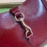 JACKIE SMALL SHOULDER BAG 27 IN WINE RED CRACKED LACQUER CALFSKIN GOLD HARDWARE - Image 8