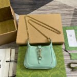 JACKIE NOTTE MINI BAG 19 IN MINT GREEN CRACKED LACQUER CALFSKIN GOLD HARDWARE