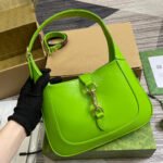 JACKIE SMALL SHOULDER BAG 27 IN LIME GREEN CRACKED LACQUER CALFSKIN GOLD HARDWARE - Image 16