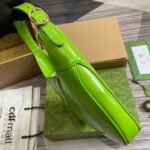 JACKIE SMALL SHOULDER BAG 27 IN LIME GREEN CRACKED LACQUER CALFSKIN GOLD HARDWARE - Image 3
