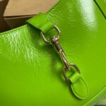 JACKIE SMALL SHOULDER BAG 27 IN LIME GREEN CRACKED LACQUER CALFSKIN GOLD HARDWARE - Image 9