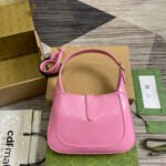 JACKIE SMALL SHOULDER BAG 27 IN PINK CRACKED LACQUER CALFSKIN GOLD HARDWARE - Image 12