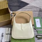 JACKIE SMALL SHOULDER BAG 27 IN WHITE CRACKED LACQUER CALFSKIN GOLD HARDWARE - Image 13