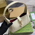 JACKIE SMALL SHOULDER BAG 27 IN WHITE CRACKED LACQUER CALFSKIN GOLD HARDWARE - Image 9