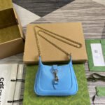 JACKIE NOTTE MINI BAG 19 IN OCEAN BLUE CRACKED LACQUER CALFSKIN GOLD HARDWARE - Image 10