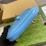 JACKIE NOTTE MINI BAG 19 IN OCEAN BLUE CRACKED LACQUER CALFSKIN GOLD HARDWARE - Image 2