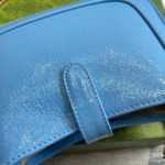 JACKIE NOTTE MINI BAG 19 IN OCEAN BLUE CRACKED LACQUER CALFSKIN GOLD HARDWARE - Image 15
