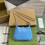 JACKIE NOTTE MINI BAG 19 IN OCEAN BLUE CRACKED LACQUER CALFSKIN GOLD HARDWARE - Image 8