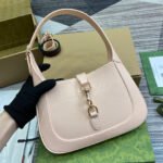 JACKIE SMALL SHOULDER BAG 27 IN LIGHT PINK CRACKED LACQUER CALFSKIN GOLD HARDWARE - Image 14