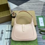 JACKIE SMALL SHOULDER BAG 27 IN LIGHT PINK CRACKED LACQUER CALFSKIN GOLD HARDWARE - Image 16