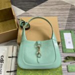 JACKIE SMALL SHOULDER BAG 27 IN MINT GREEN CRACKED LACQUER CALFSKIN GOLD HARDWARE - Image 10