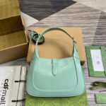 JACKIE SMALL SHOULDER BAG 27 IN MINT GREEN CRACKED LACQUER CALFSKIN GOLD HARDWARE - Image 18