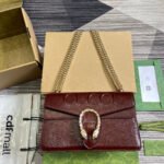 DYONYSUS SMALL SHOULDER BAG 28 IN WINE RED LACQUER EMBOSSED CALFSKIN SILVER HARDWARE - Image 10